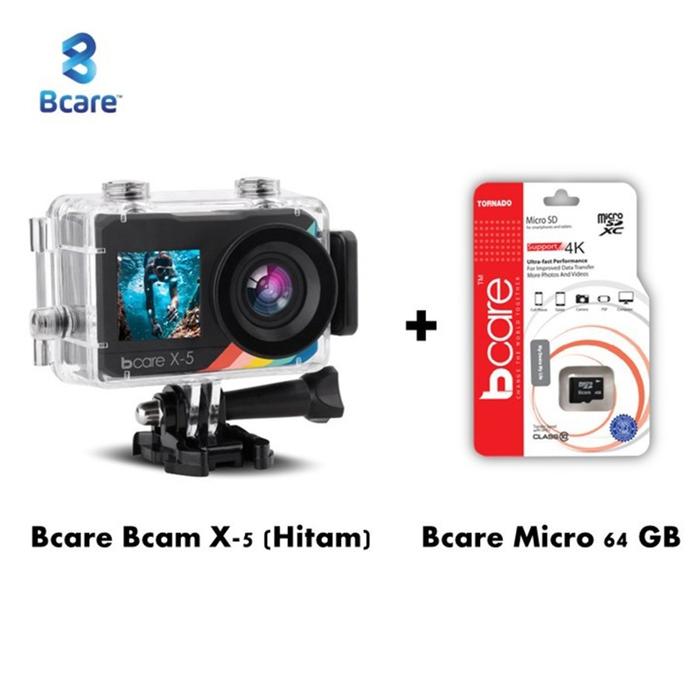 Gambar Bcare BCam X-5 Action Camera WiFi 16 MP Touch Dual Screen Ultra HD 4K - Hitam +64gb dari Two Mangoes Shop undefined Tokopedia