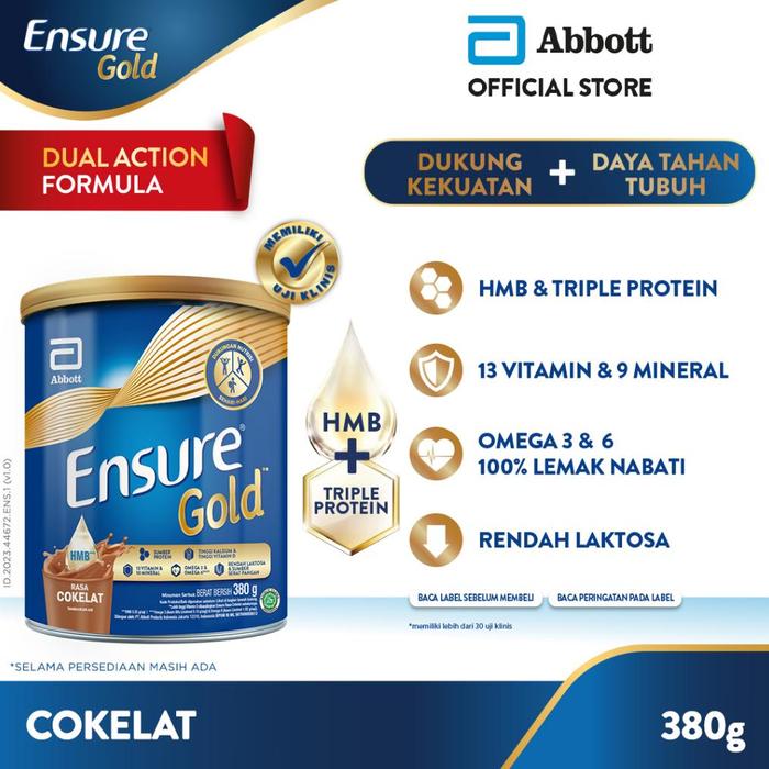 Gambar READY STOCK Ensure Gold HMB Cokelat 380 g - Nutrisi Dewasa Rendah Laktosa dari Kendals_Shop undefined Tokopedia