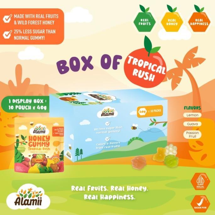 Gambar EXP LAMA ALAMII HONEY GUMMY - BOX OF 10 X 40G (TROPICAL RUSH) - Tropical Rush dari yesliardini39 undefined Tokopedia