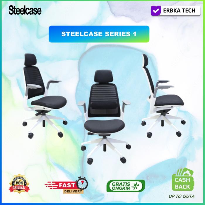Jual STEELCASE Series Chair Ebony w/ Headrest Kursi Kerja