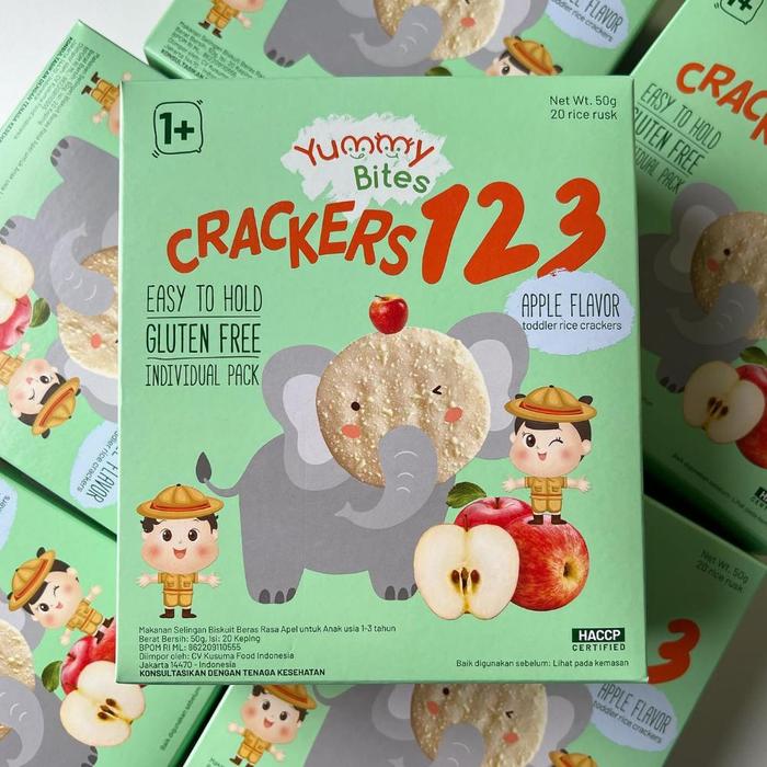 Gambar PROMO KHUSUS ONLINE! YUMMY BITES CRACKERS 123 SNACK CAMILAN ANAK 12+M 50G #A-094 - Apple dari Toko Richard Turner undefined Tokopedia