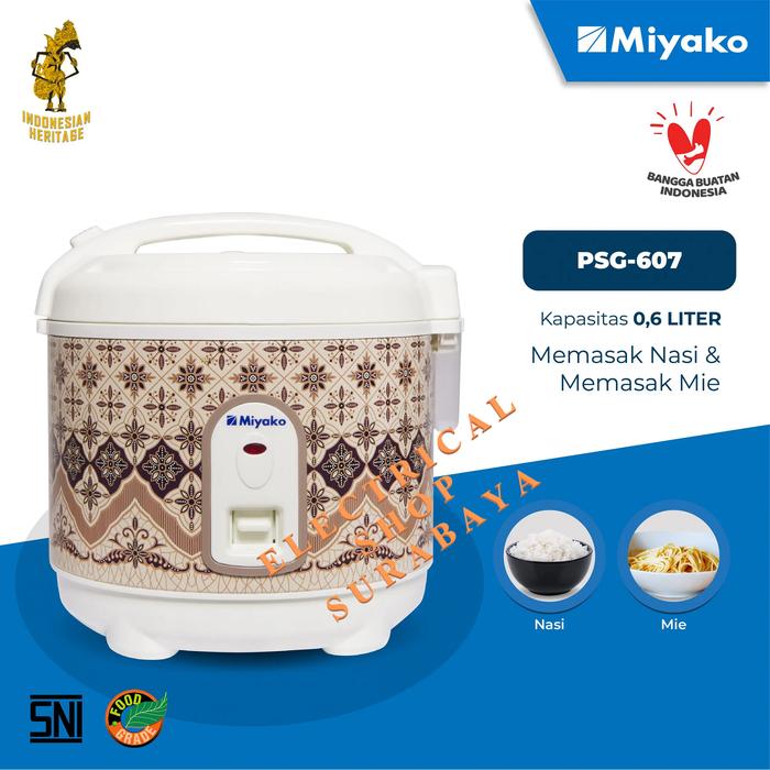 Gambar MIYAKO MAGIC COM MCM-606 A B 0.6L MCM-512 C 1.2L MCM-508 SBC 1.8L 3 IN 1 PENANAK NASI 0.6 0,6 1.2 1,2 1.8 1,8 L LITER DENGAN PANCI ANTI LENGKET MAGIC COM RICE COOKER PSG-607 MCM512 MCM 606 512 C 508 SBC - PSG-607 0,6L dari Electrical.Shop undefined Tokopedia