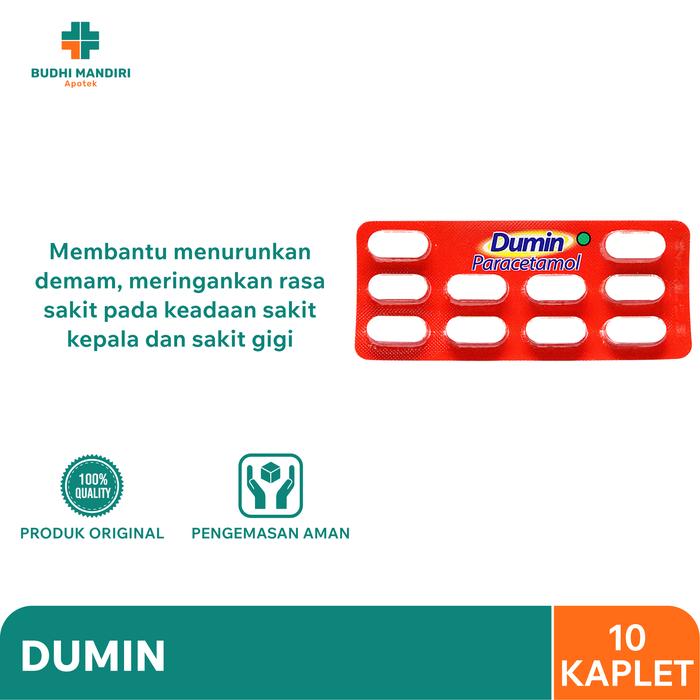Gambar Dumin Paracetamol 10 Kaplet - Meredakan Demam dan Nyeri dari Budhi Mandiri Official undefined Tokopedia