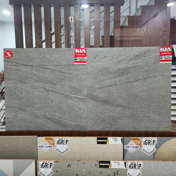 Gambar Keramik Lantai KIA Cutstone Graphite dari JSA Medan undefined Tokopedia