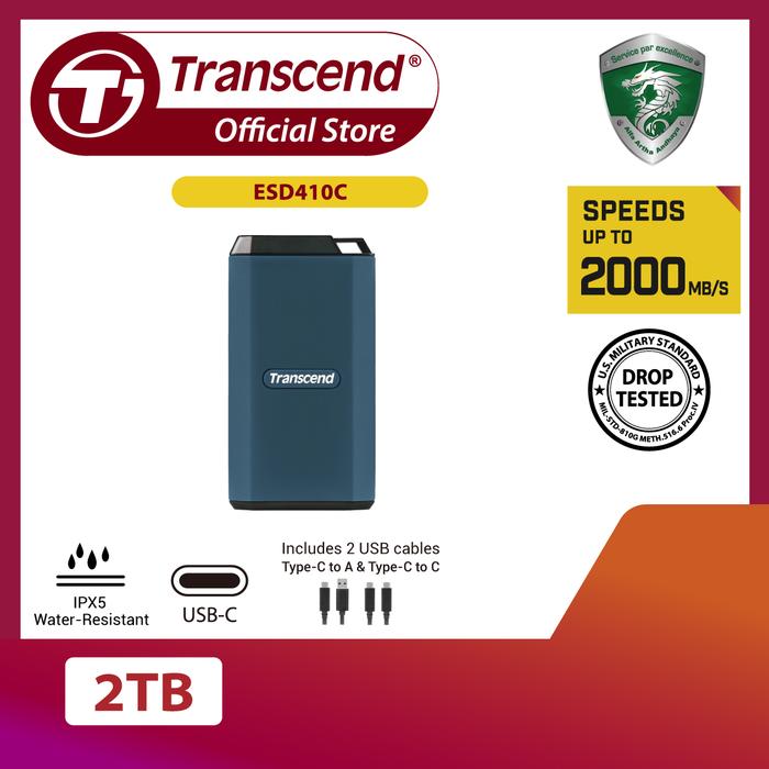 Gambar Transcend ESD410C External SSD USB 3.2 Gen 2x2 (USB 20Gbps) - 2TB dari Transcend Indonesia undefined Tokopedia