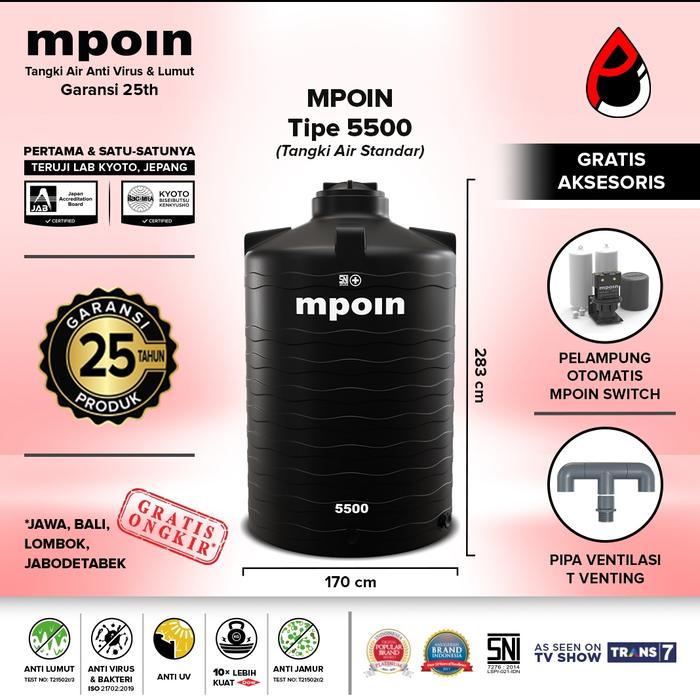 Gambar tangki air mpoin plus 5500 liter dari power indo shop undefined Tokopedia