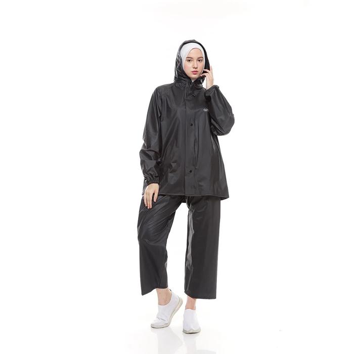 Gambar Jas Hujan Tudung Hoodie Unisex PVC Tebal Elastis Tahan Air Anti Rembes - Hitam, L dari Hallo Living undefined Tokopedia