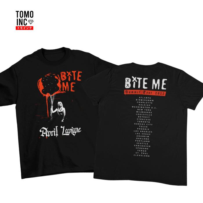 Promo Tomoinc Kaos Band Avril Lavigne Bite Me Summer Tour 2022