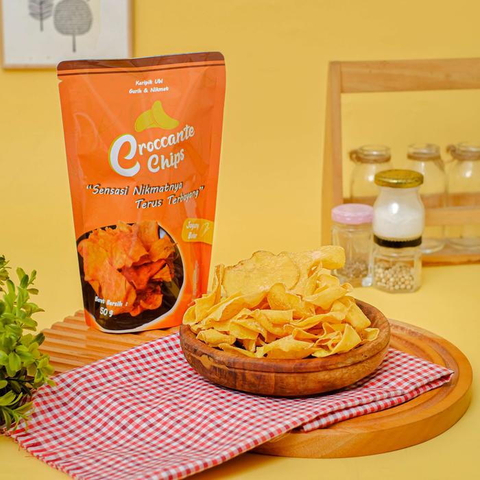 Gambar Keripik Ubi Kuning Croccante Chips Rasa Jagung Bakar dari Croccante Chips undefined Tokopedia