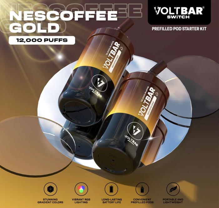 Gambar VOLTBAR 12000 SWITCH THE VOLTBAR 12000 ALL SERIES - Nescoffee Gold dari TOT Pod And Vape undefined Tokopedia