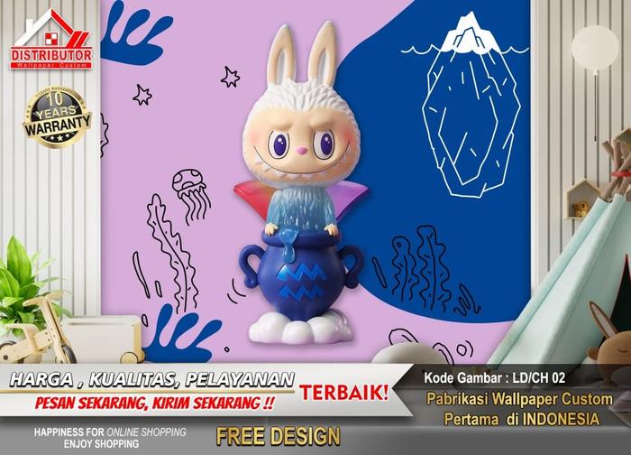 Gambar Wallpaper Custom 3D Tema Labubu | Wallpaper anak | Wallpaper Custom | Wallpaper Animasi Anak | Wallpaper Custom | Wallpaper Dinding - 5, Serat Jeruk dari Wallpaper Distributor Custom undefined Tokopedia