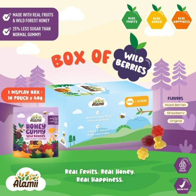 Gambar EXP LAMA ALAMII HONEY GUMMY - BOX OF 10 X 40G (WILD BERRIES) - Wild Berries dari yesliardini39 undefined Tokopedia