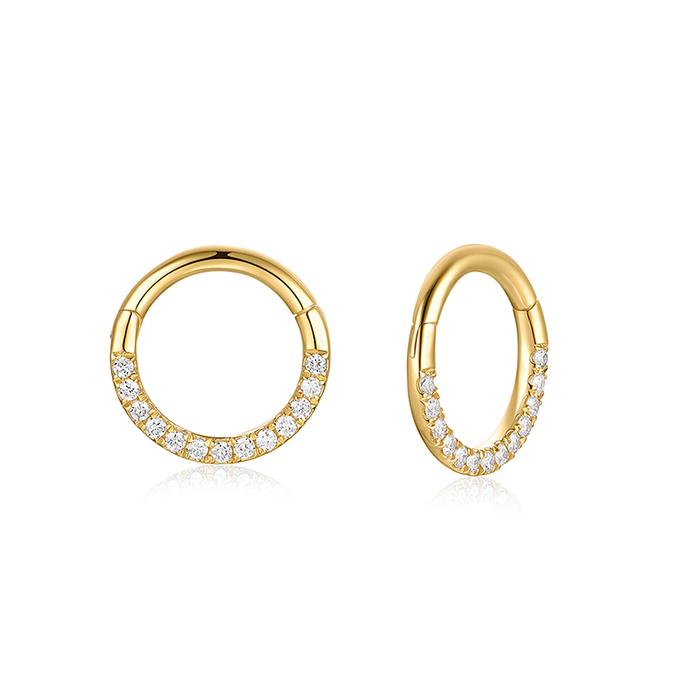 Gambar Isago Anting Wanita Diamond Clicker Single Huggies - Yellow Gold, Single (1Pc) dari Isago Jewels undefined Tokopedia