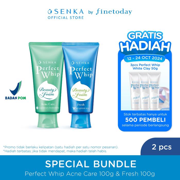 Gambar [Special Bundle] Senka Perfect Whip Acne Care 100gr & Fresh 100gr dari Senka by FineToday undefined Tokopedia