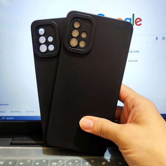 Black matte softcase Samsung A51, Samsung A71 silikon slim case hitam Sam  A51