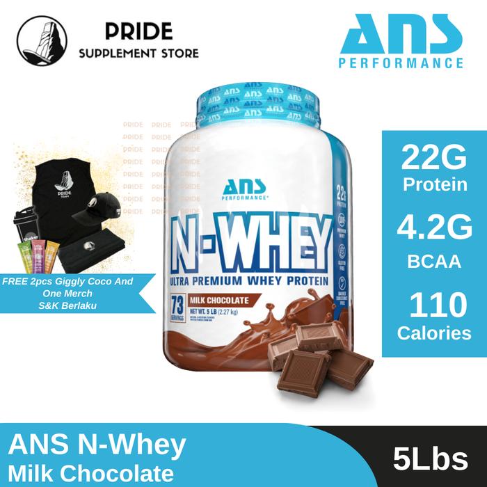Gambar ANS N-Whey Protein Drinks 5 lbs 73 Serving Chocolate - Milk Chocolate dari Pride Supplement Store undefined Tokopedia