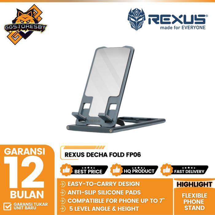 Gambar REXUS DECHA FOLD FP06 Handphone Stand - Grey dari GGSTORESBY undefined Tokopedia