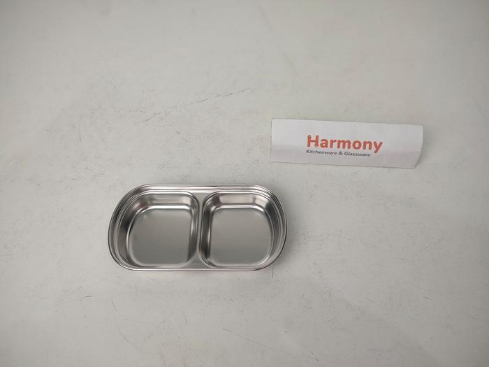 Gambar Tempat Saos 1 Slot 2 Slot 3 Slot Wadah Kecap Sambal Bumbu Stainless Persegi Kotak - 2 Slot/Sekat dari Harmony Kitchenware undefined Tokopedia