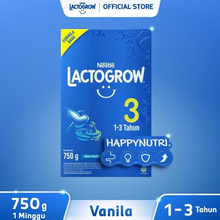 Gambar Nestlé Lactogrow 3 Susu Pertumbuhan 1-3 Tahun Madu / Vanila / Original 750 gr / 350 gr FOIL (NO BOX) dari TOKO HALLO MAMA undefined Tokopedia
