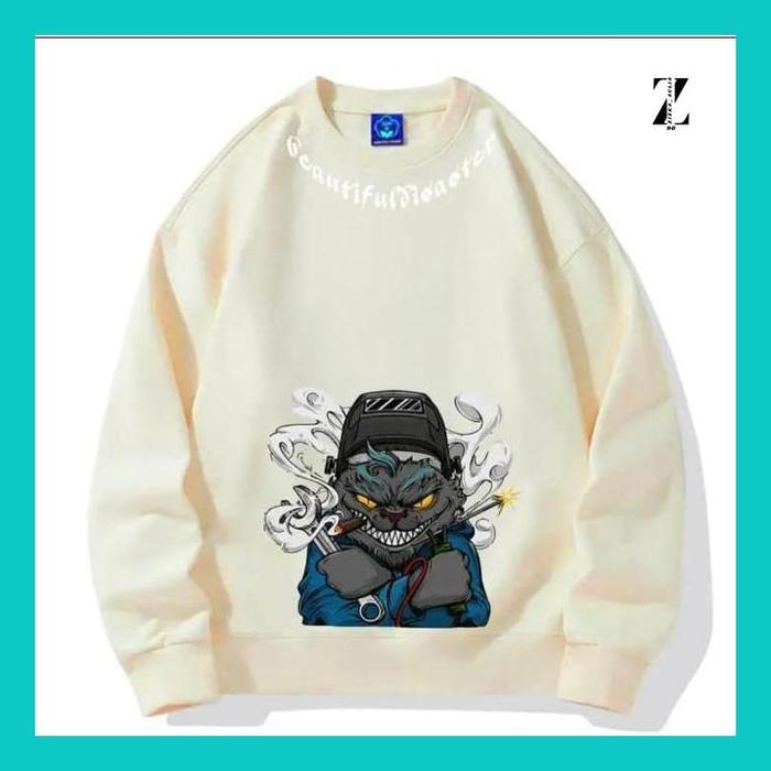 Gambar ZIZ^ SWEATER UNISEX OVERSIZE BEAUTIFUL DISASTER // CREWNECK PREMIUM CASUAL SIZE XL FLEECE TEBAL LEMBUT TERBARU, - BLACK XL dari Zizka_Aulia90 undefined 4 Tokopedia