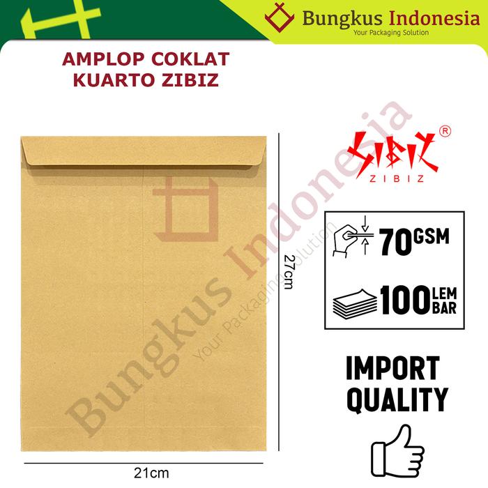 Gambar Amplop Coklat Zibiz Super Kabinet 1/2 Folio Kuarto A4 Folio Map A3 - Kuarto dari Bungkusind undefined Tokopedia