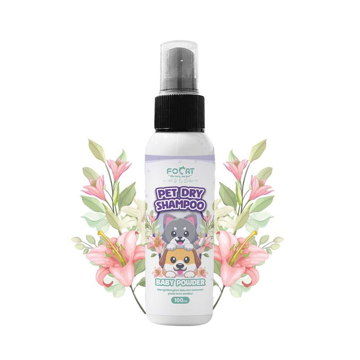 Gambar TP Focat Shampo Kucing Tanpa Bilas N10 Dry Shampoo Kucing Anjing - Baby Powder, 100 ML dari Focat Indonesia Kab. Tangerang Tokopedia