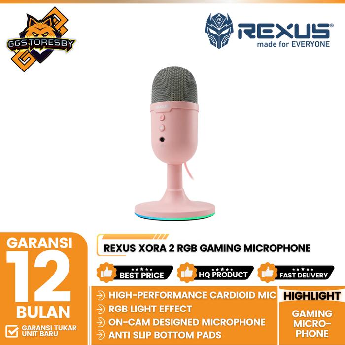 Gambar REXUS XORA 2 RGB Gaming Microphone - Pink dari GGSTORESBY undefined Tokopedia