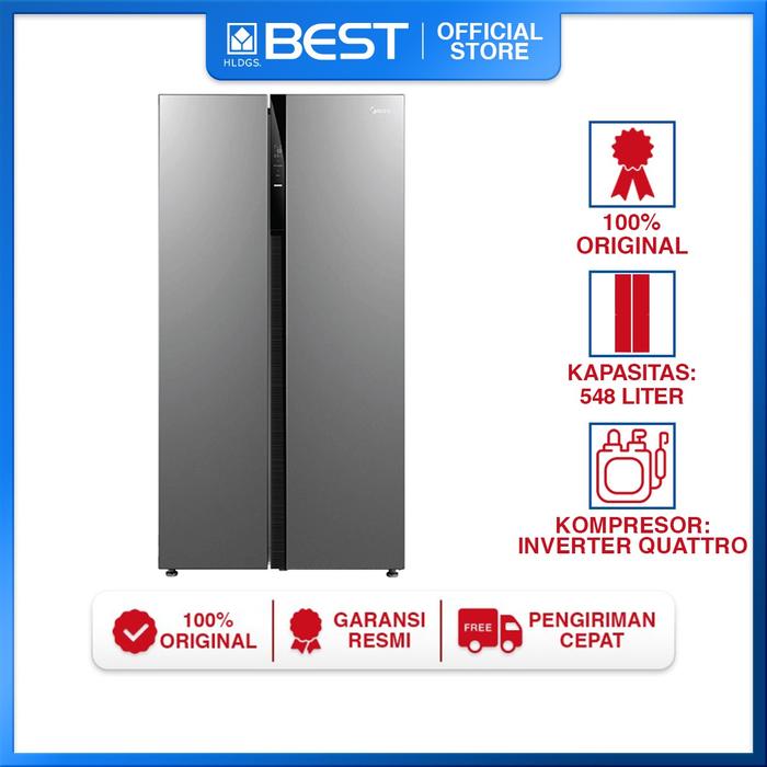Gambar Kulkas Side By Side 2 Pintu MIDEA MDRS710FGF02ID Inverter Kapasitas 548 Liter dari Yamada Best undefined Tokopedia