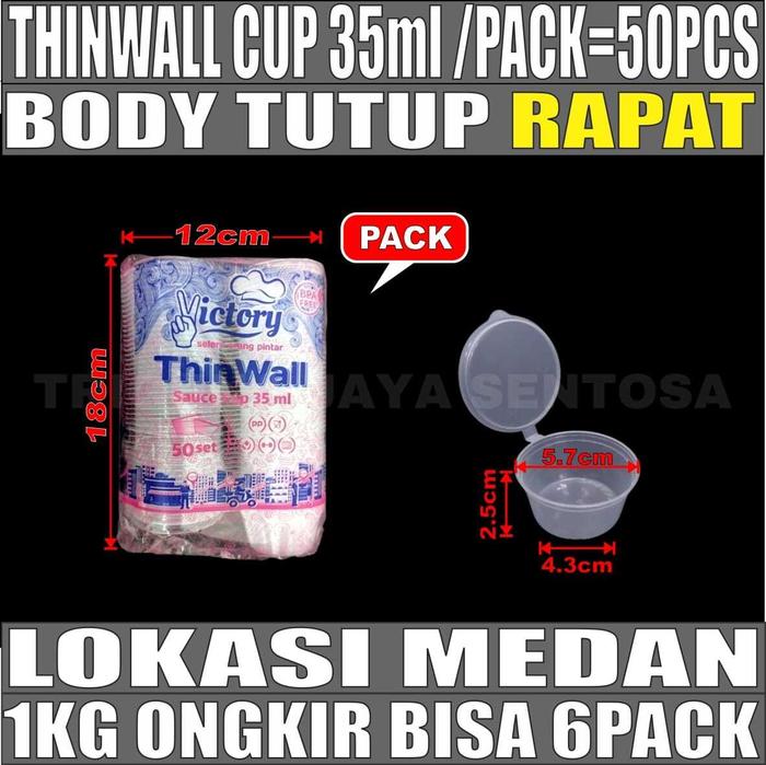 Gambar Thinwall Cup 25ml 35ml 60ml 100ml 150ml Bulat u Puding Pack Medan - Cup35ml VCT dari trigunajayamedan undefined Tokopedia