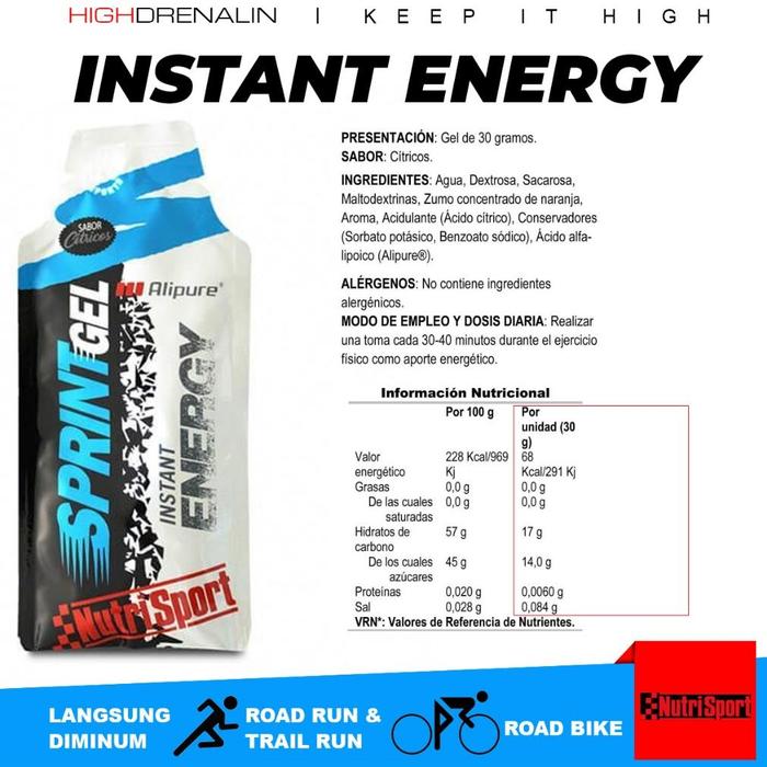 Gambar READY STOCK Nutrisport energy gel original spanyol minuman semua olahraga lari sepeda irit bertenaga - instant speed dari Kledung Jaya Official undefined 4 Tokopedia