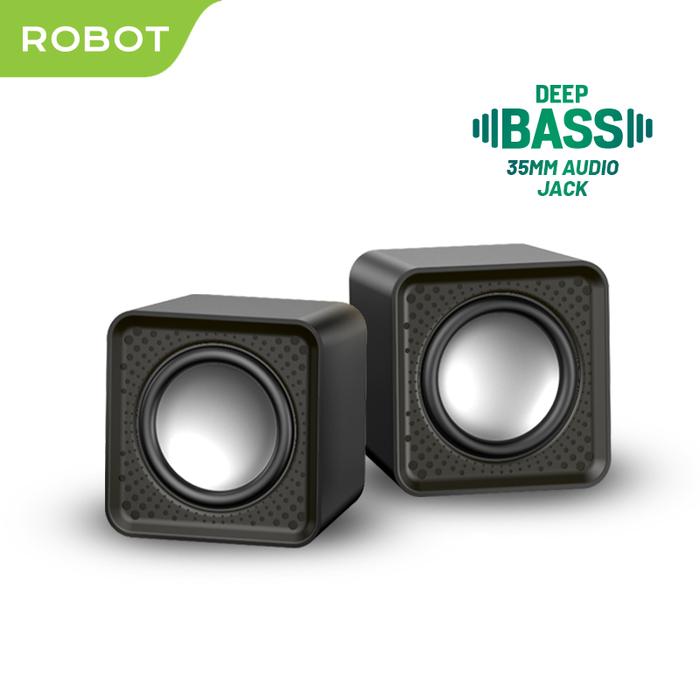 Gambar ROBOT Speaker Komputer RS260 Deep Bass 35mm Audio Usb Jack Portable Music Mini for Gaming Pc Komputer Laptop Garansi 1 Tahun [BISA COD] - Hitam dari ROBOT PC INDONESIA undefined Tokopedia