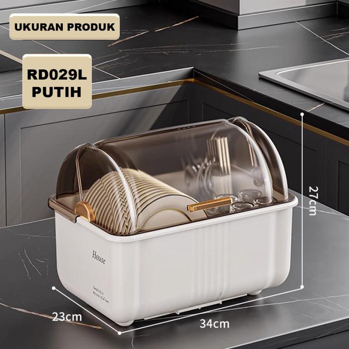 Gambar Rak Piring Tertutup / Rak Dapur / Rak Serbaguna / Rak piring wastafel / rak wastafel dapur / rak atas Kitchen Set / Rak Kitchenset / Rak Pengering Piring Mangkok Piring Plastik dengan Tutup Rak Piring Mangkok Sendok Garpu Rak Dapur Multifungsi Alat Makan - Sedang Putih dari CV. Putra Interior undefined Tokopedia