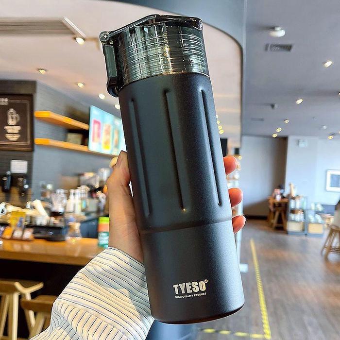 Gambar TYESO Tumbler New Model dengan tutup botol praktis dan estetik - ORIGINAL - Hitam dari JBtoys undefined Tokopedia
