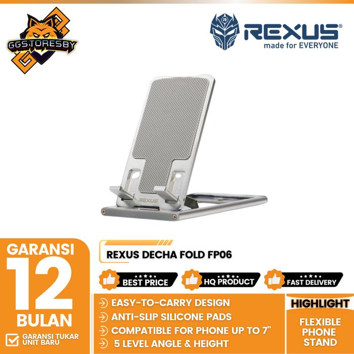 Gambar REXUS DECHA FOLD FP06 Handphone Stand - Silver dari GGSTORESBY undefined Tokopedia