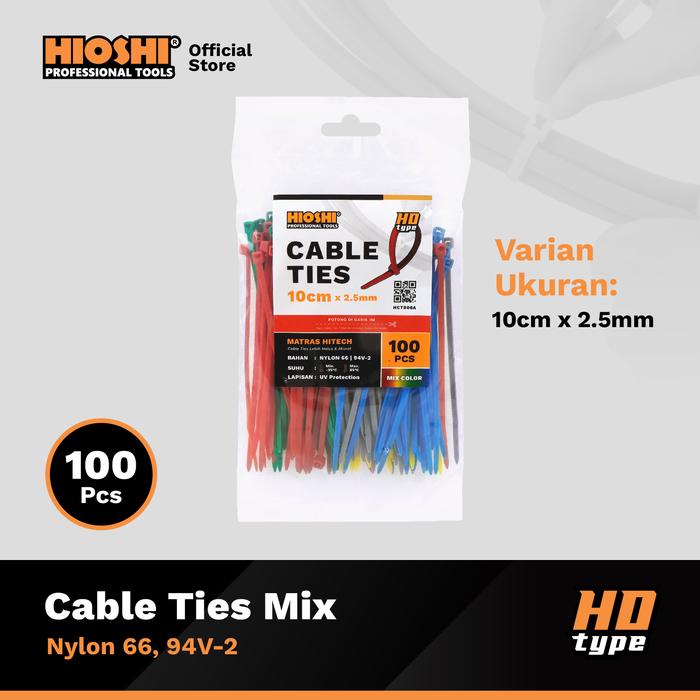 Gambar Cable Ties Kabel tis Nylon / Pengikat kabel (WARNA CAMPUR) MURAH - BAGUS - 10cm x 2.5mm dari HioshiToolsOfficial undefined Tokopedia
