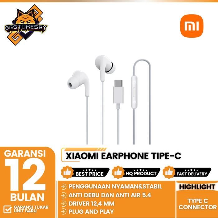 Gambar XIAOMI EARPHONE TIPE-C | PLUG AND PLAY IP54 ORIGINAL GARANSI RESMI - White, 3,5mm dari GGSTORESBY undefined Tokopedia
