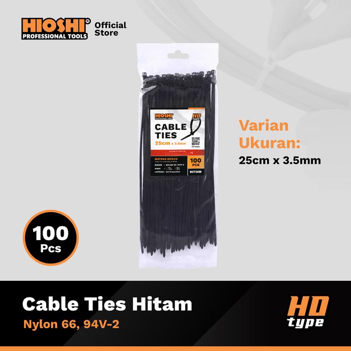 Gambar Cable Ties Kabel tis Nylon / Pengikat kabel (HITAM) MURAH - BAGUS - 25cm x 3.5mm dari HioshiToolsOfficial undefined Tokopedia