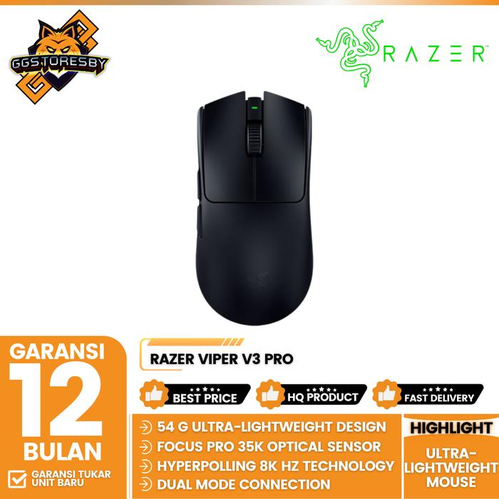 Gambar RAZER VIPER V3 PRO ULTRA-LIGHTWEIGHT Esports Gaming Mouse - BLACK dari GGSTORESBY undefined Tokopedia