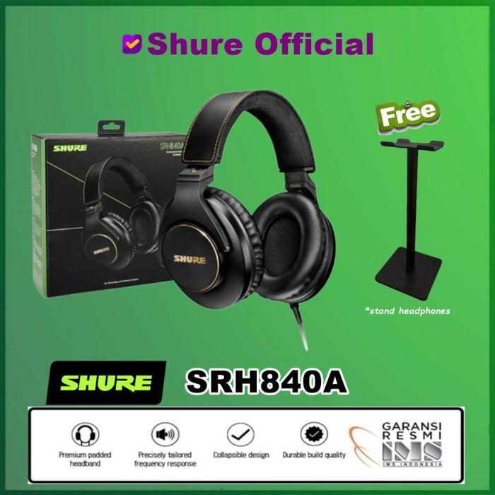 Gambar NEW SHURE SRH840A SRH840 SRH 840 PROFESSIONAL STUDIO HEADPHONES HEADSET - Black dari aurorastore- undefined Tokopedia