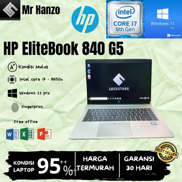 Jual Hp elitebook 840 G5 core i7 8650u SSD 512GB 32GB FHD
