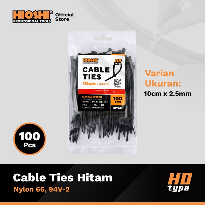Gambar Cable Ties Kabel tis Nylon / Pengikat kabel (HITAM) MURAH - BAGUS - 10cm x 2.5mm dari HioshiToolsOfficial undefined Tokopedia