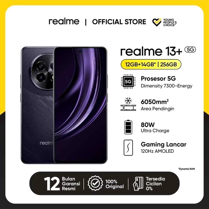Gambar REALME 13 PLUS 5G 12/256 GARANSI RESMI - Hitam dari gadgetshop8 undefined Tokopedia