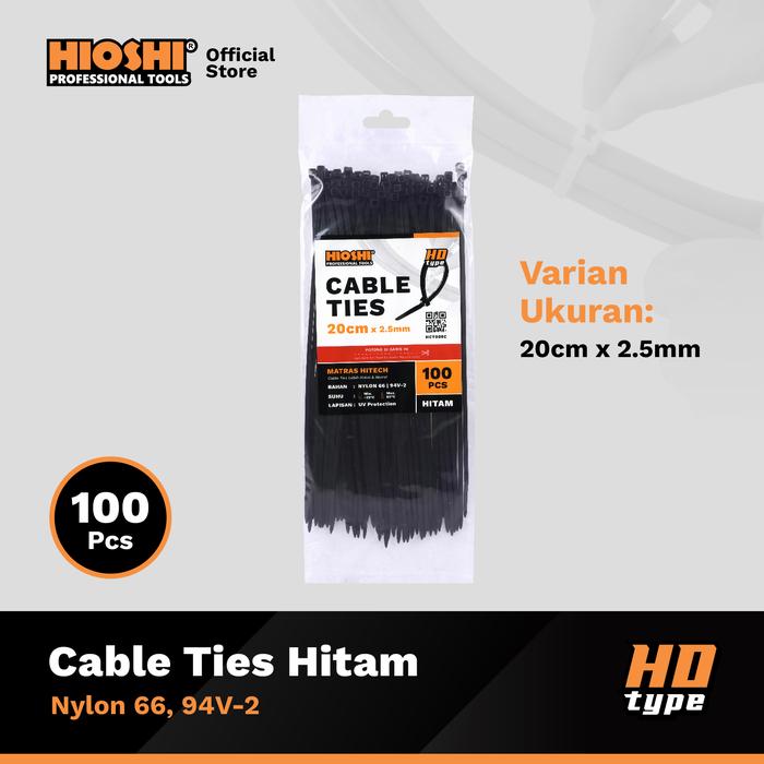 Gambar Cable Ties Kabel tis Nylon / Pengikat kabel (HITAM) MURAH - BAGUS - 20cm x 2.5mm dari HioshiToolsOfficial undefined Tokopedia