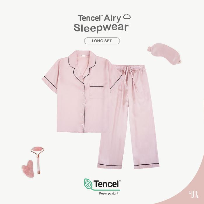 Gambar TENCEL  AIRY SLEEPWEAR Long Set Premium Pajamas Piyama Korea Panjang - Champagne dari The Rituale undefined Tokopedia