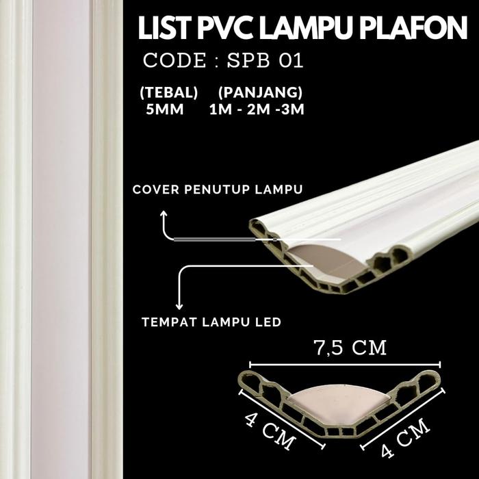 Gambar List Lampu Plafon PVC/ List Gold/ List Lampu LED Termurah - SPB01 (2M) dari Homewallpaper08 undefined Tokopedia