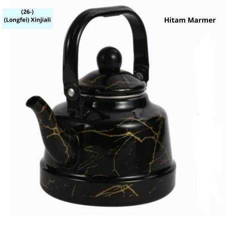 Gambar Teko Turki / Teko Air Zam Zam / Teko Arab / Enamel Kettle 1.1 L - Hitam Marmer dari Almadinah17 undefined Tokopedia