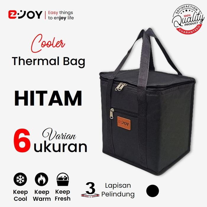 Gambar Tas Bekal Penyimpanan Makanan / Cooler Thermal Bag / Tas Botol Susu dan Asi untuk Bayi / Tas Pendingin Minuman / Tas Travel Piknik - Hitam, XS : 23x18x25cm dari Garment.jkt undefined Tokopedia