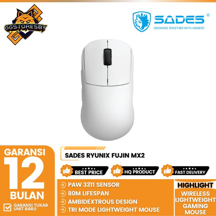Gambar SADES RYUNIX FUJIN MX2 WIRELESS LIGHTWEIGHT Gaming Mouse - White dari GGSTORESBY undefined Tokopedia
