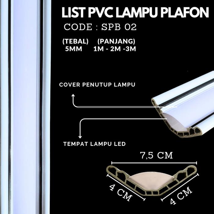 Gambar List Lampu Plafon PVC/ List Gold/ List Lampu LED Termurah - SPB02 (2M) dari Homewallpaper08 undefined Tokopedia