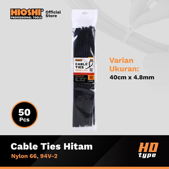 Gambar Cable Ties Kabel tis Nylon / Pengikat kabel (HITAM) MURAH - BAGUS - 40cm x 4.8mm dari HioshiToolsOfficial undefined Tokopedia